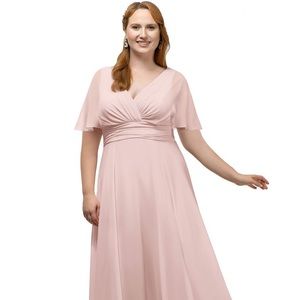 Azazie Pamela Dress in champagne rose. Size 20!